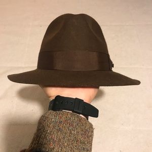 Wool felt stiff brim outback hat- Indiana Jones
